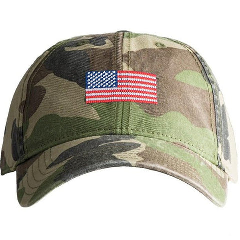 American Flag Baseball Hat - Camo