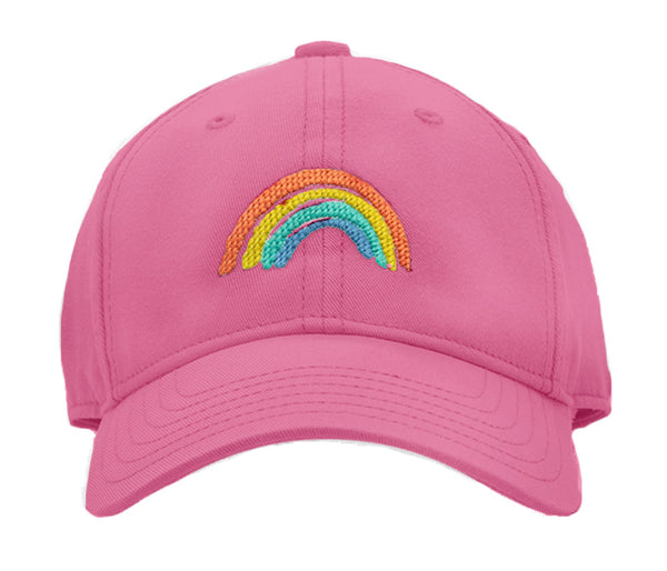 Kids Rainbow Baseball Hat - Bright Pink