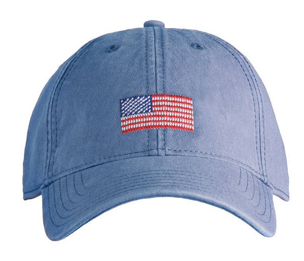 American Flag Baseball Hat - Slate Blue