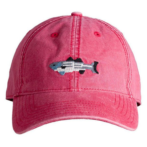 Striped Bass Baseball Hat - Weathered Red