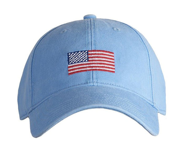 American Flag Baseball Hat - Light Blue