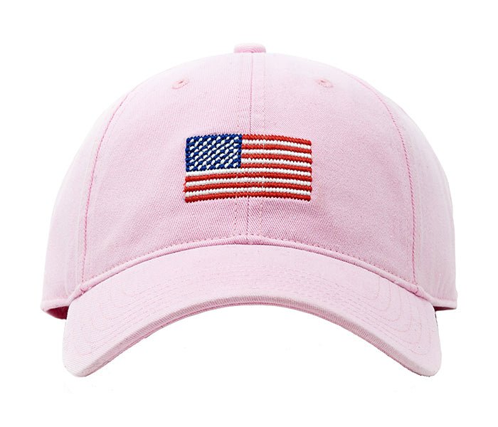 American Flag Baseball Hat - Light Pink