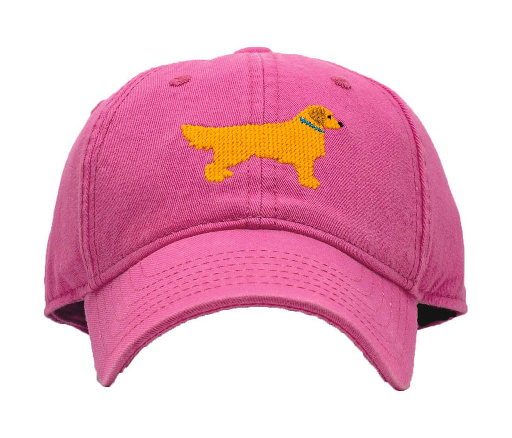 Kids Golden Retriever Baseball Hat - Bright Pink