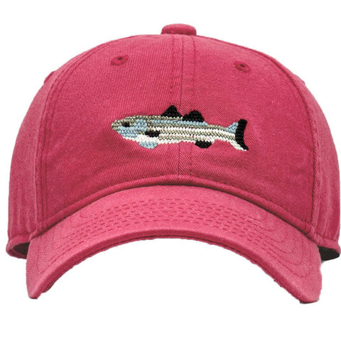 Kids Striped Bass Baseball Hat - Weathered Red