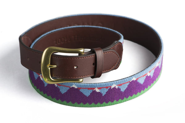 Mountain Range Needlepoint Belt - Multi