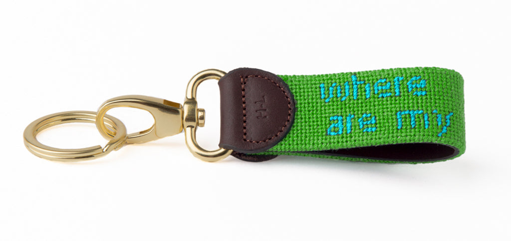 Where are my F-ing Keys Key Fob - Lime Green/Turquoise