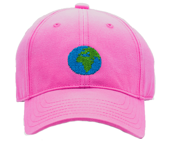 Kids Earth Baseball Hat - Bright Pink
