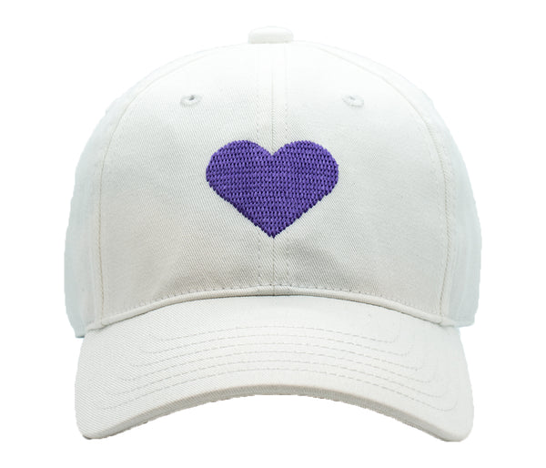 Kids Heart Baseball Hat - White
