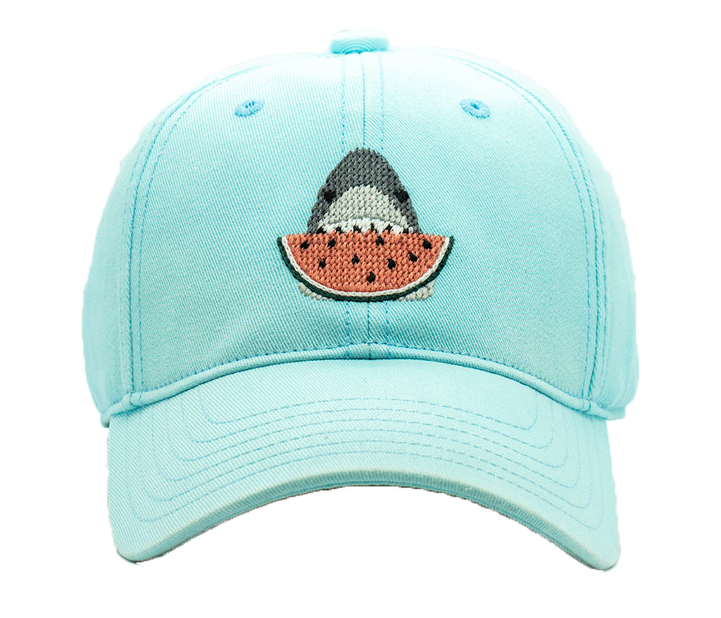 Kids Summer Shark Baseball Hat - Aqua