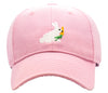 Kids Bunny Carrot Baseball Hat - Light Pink