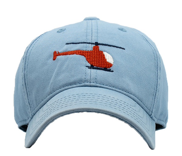 Kids Helicopter Baseball Hat - Faded Chambray