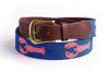 Lobster Needlepoint Belt - Cobalt